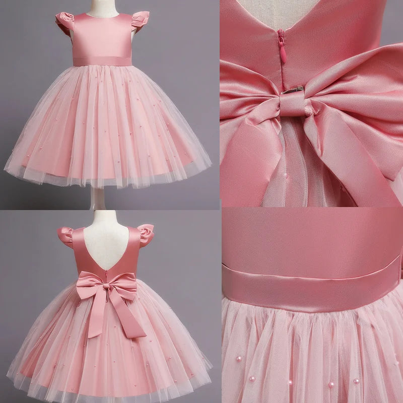 Toddler Girl Flower Birthday Tulle Dress 2025