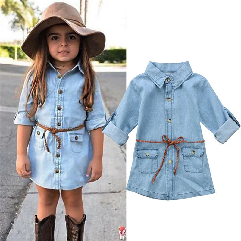 Wholesale Baby Kids Girl Clothes Denim Short Mini Dresses