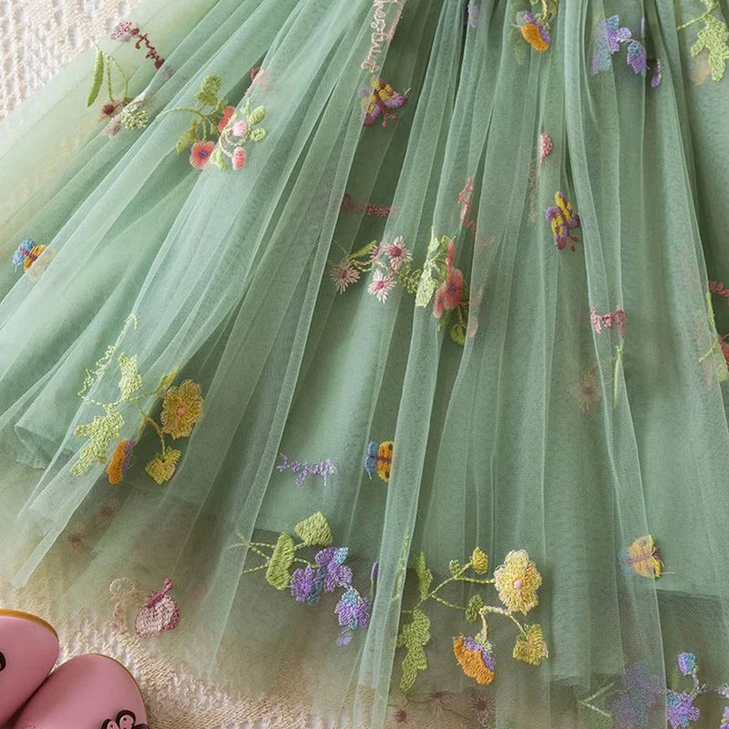 Green flore dress
