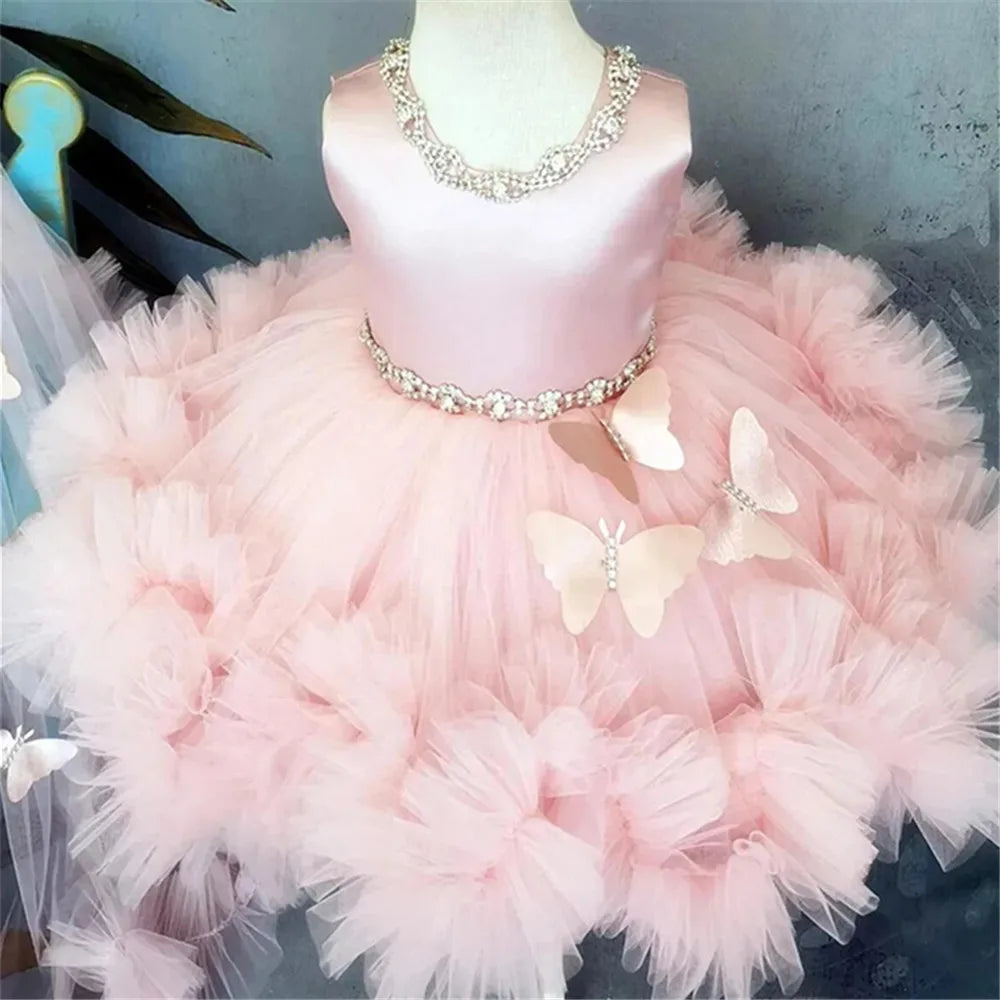 Lovely Pink Beading Sleeveless
