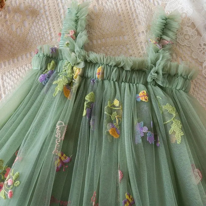 Green flore dress