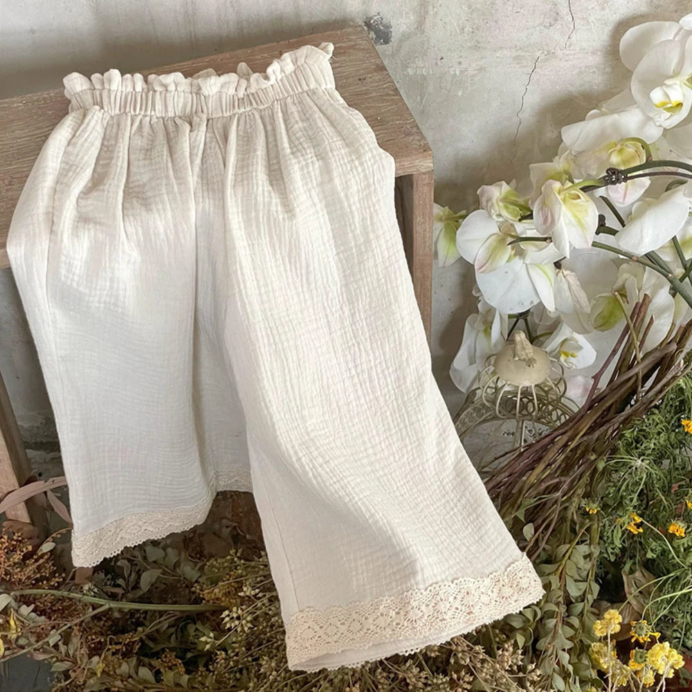 T-shirt + Pants 2pcs Suit Strap Cardigan Vest Girls Clothes Outfits