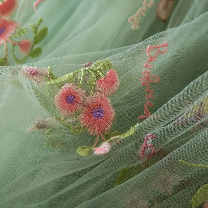 Green flore dress