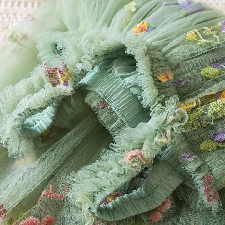 Green flore dress