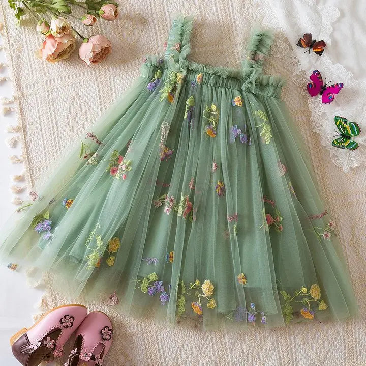 Green flore dress