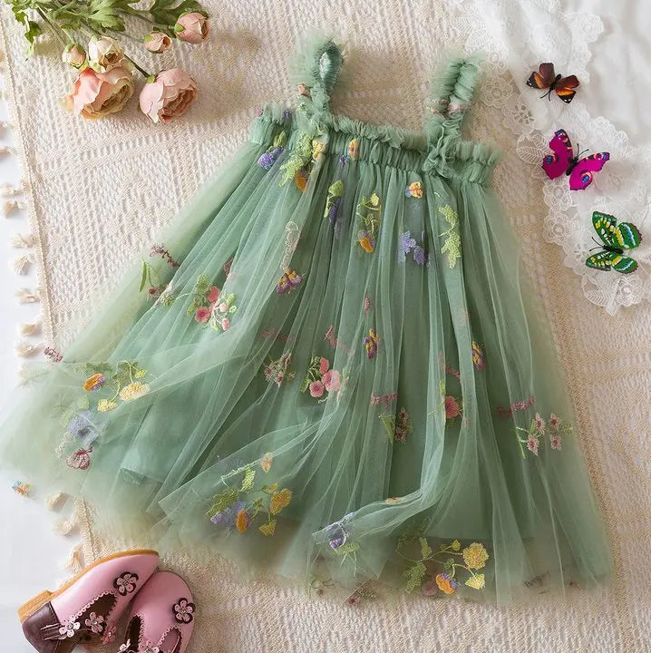 Green flore dress