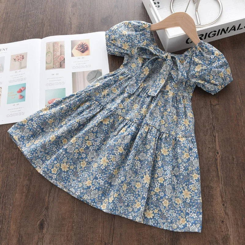 Pink Plaid Bow Dress Elegant