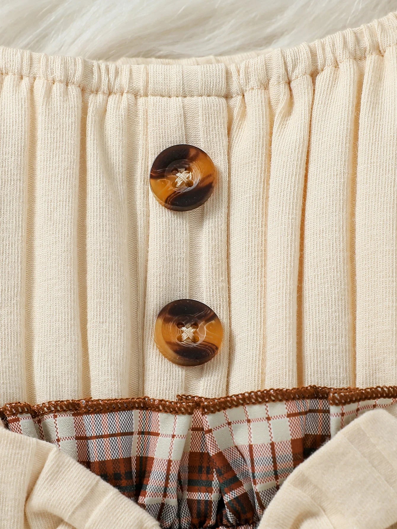 Baby Girls Long Sleeve With Bow Plaid Fahion
