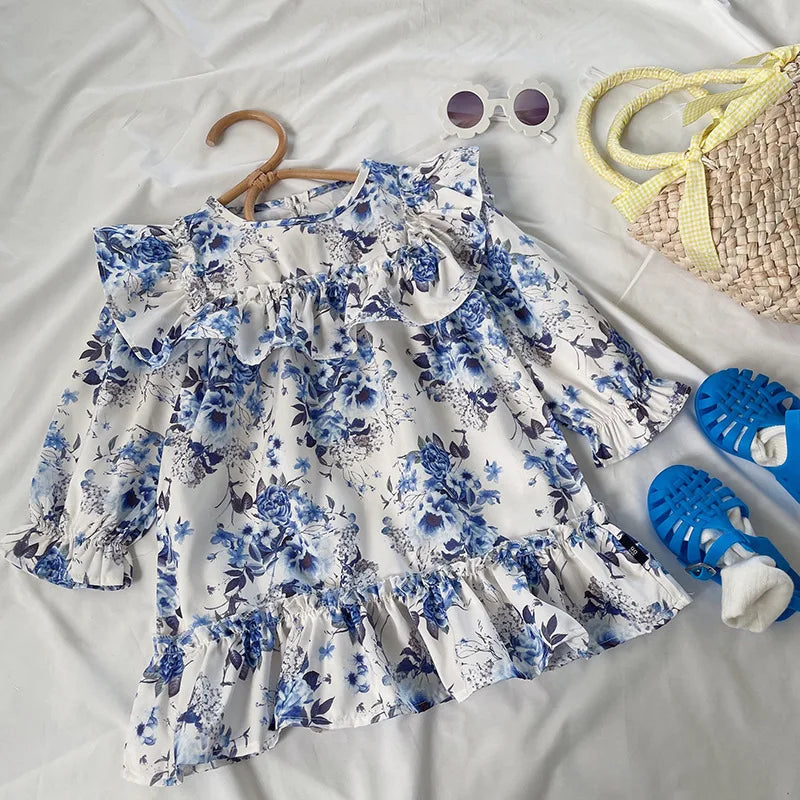 Girls Long Sleeve Dress Cotton