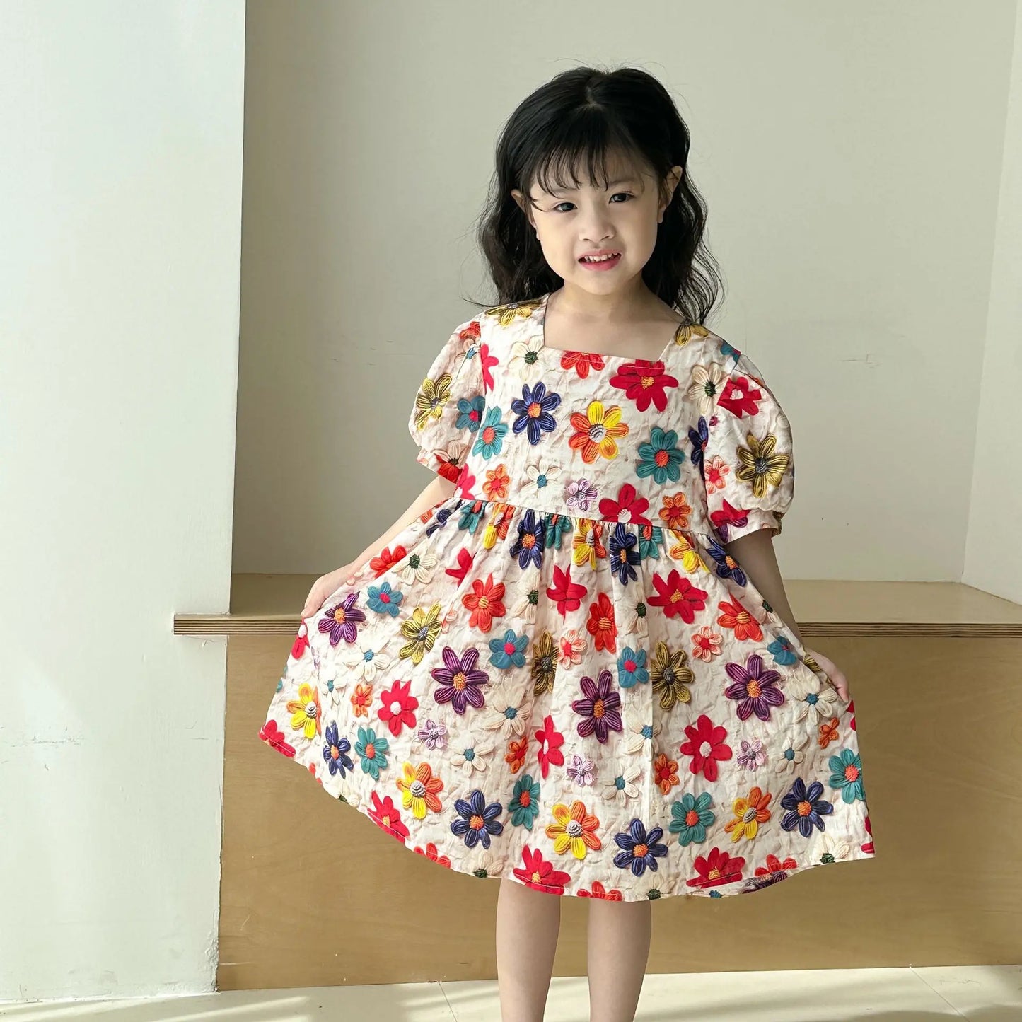 Children Girls Casual Dresses Cotton