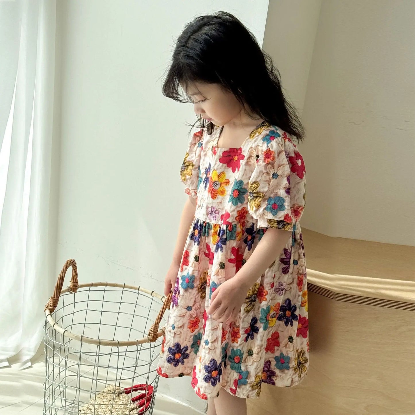 Children Girls Casual Dresses Cotton