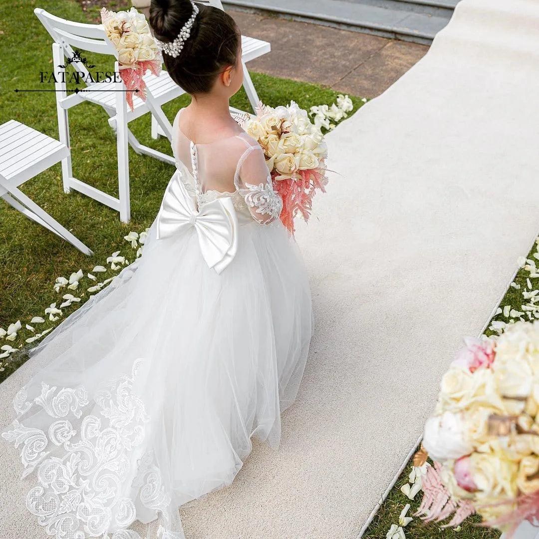 BABYONLINE Long Sleeve Flower Girl Dresses For Wedding2025