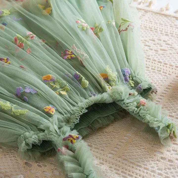 Green flore dress