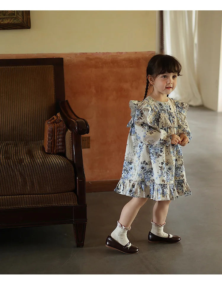 Girls Long Sleeve Dress Cotton