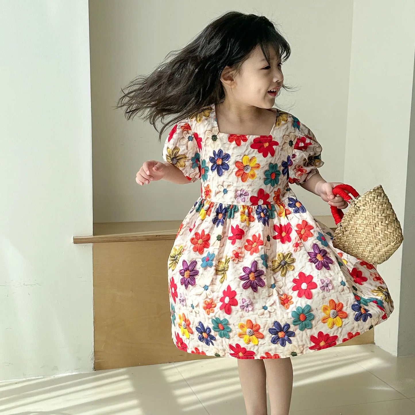 Children Girls Casual Dresses Cotton