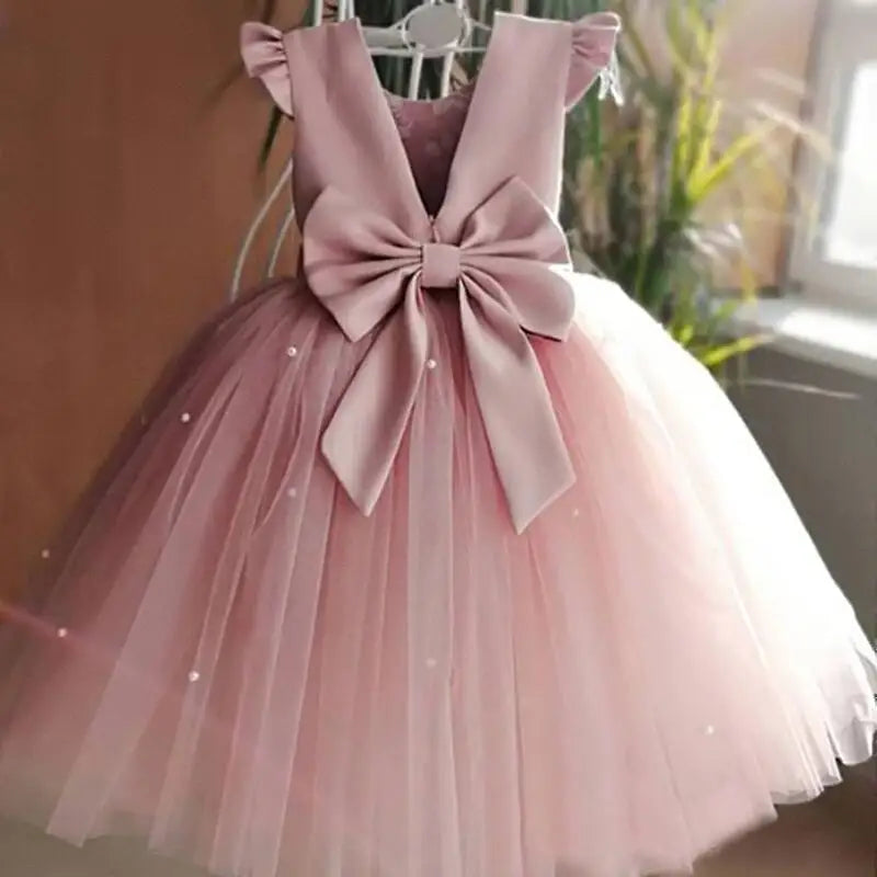 Toddler Girl Flower Birthday Tulle Dress 2025
