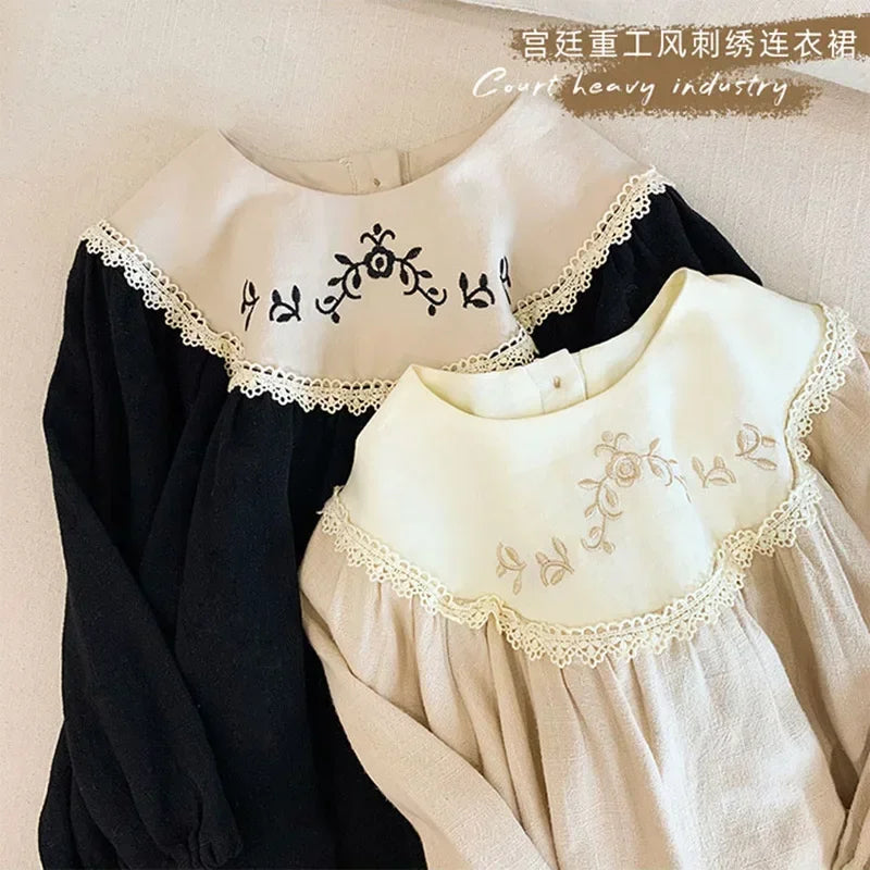 New Embroidered Retro Girl's Princess Dresse