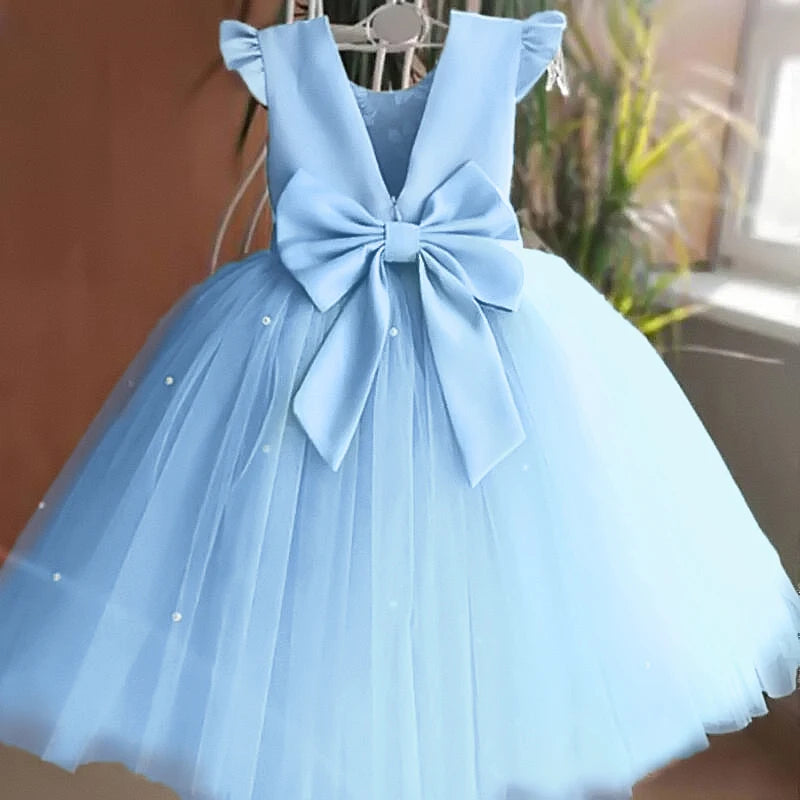 Toddler Girl Flower Birthday Tulle Dress 2025