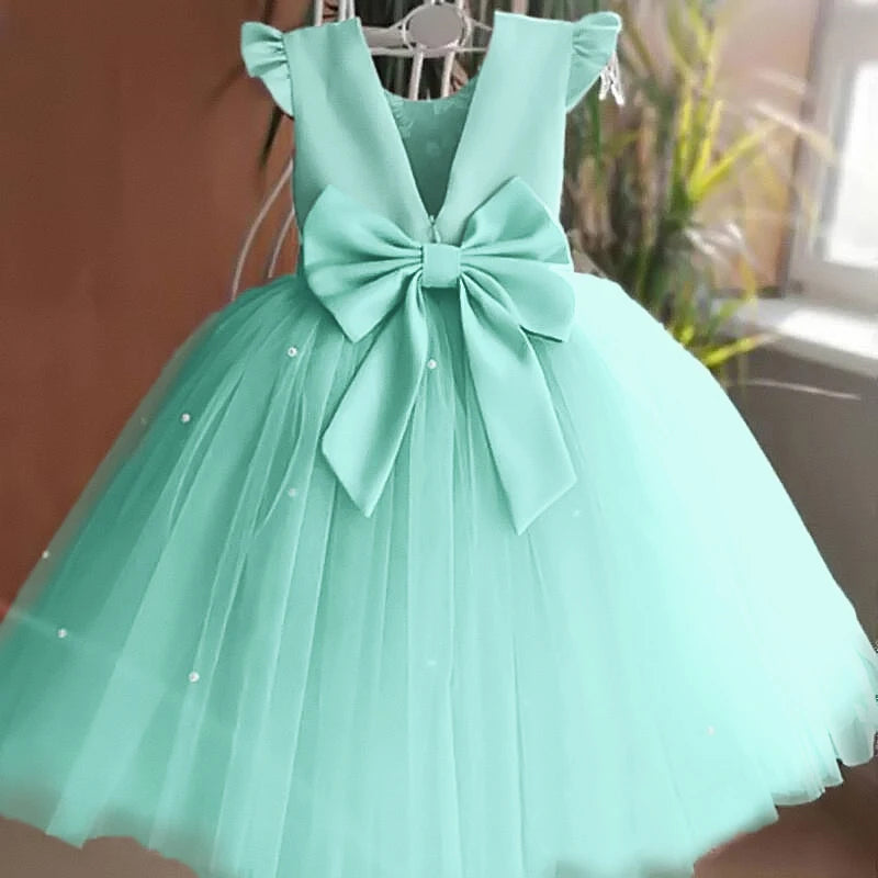 Toddler Girl Flower Birthday Tulle Dress 2025