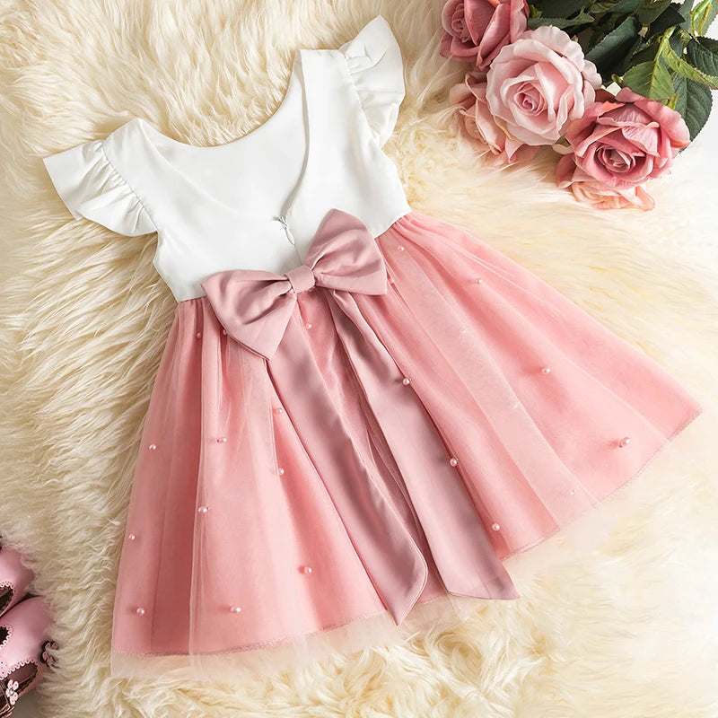 Toddler Girl Flower Birthday Tulle Dress 2025