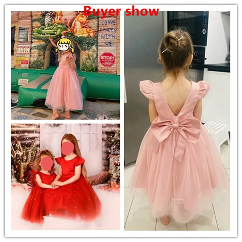 Toddler Girl Flower Birthday Tulle Dress 2025