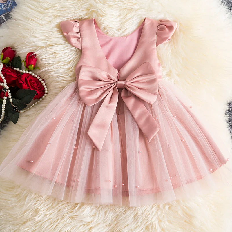 Toddler Girl Flower Birthday Tulle Dress 2025