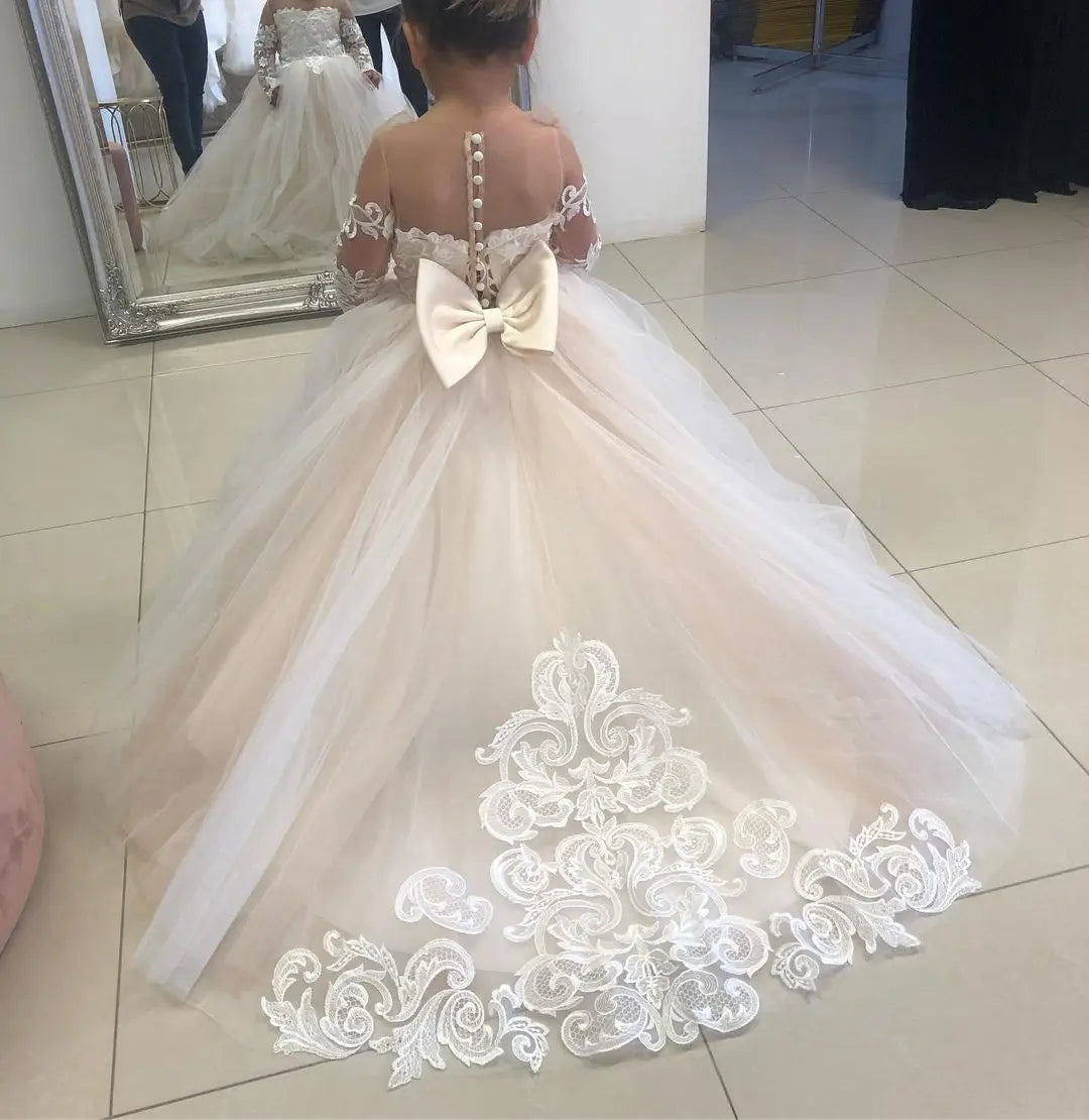 BABYONLINE Long Sleeve Flower Girl Dresses For Wedding2025