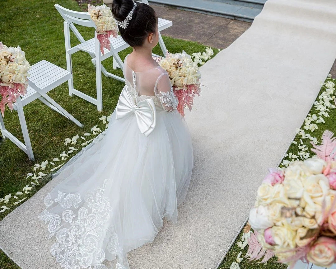 BABYONLINE Long Sleeve Flower Girl Dresses For Wedding2025
