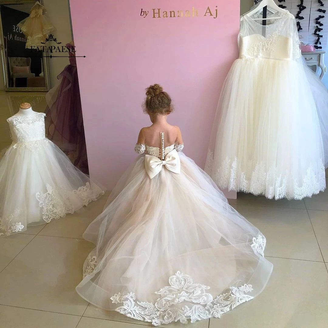 BABYONLINE Long Sleeve Flower Girl Dresses For Wedding2025