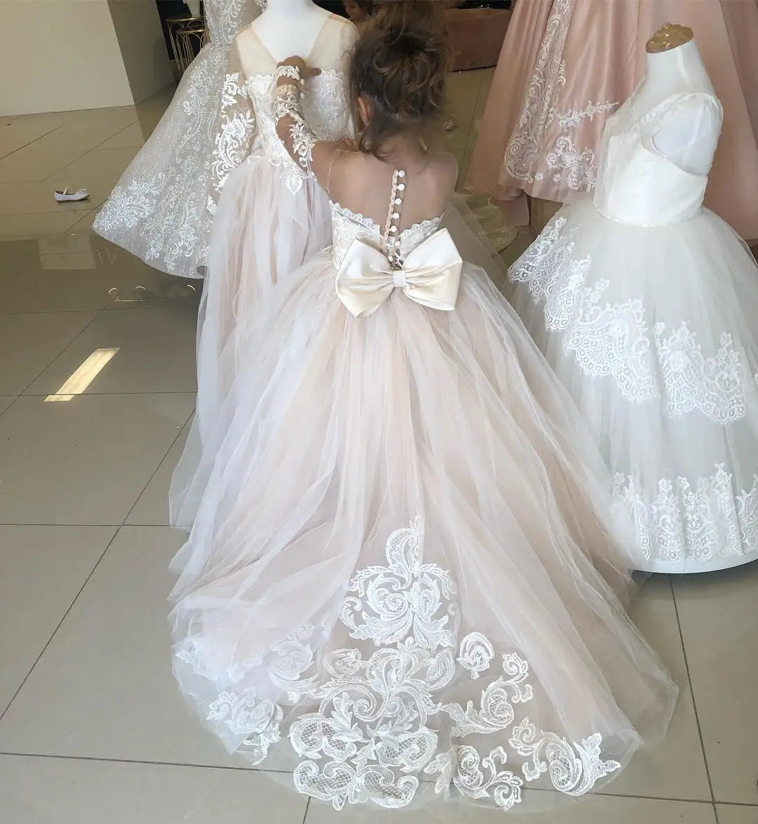 BABYONLINE Long Sleeve Flower Girl Dresses For Wedding2025