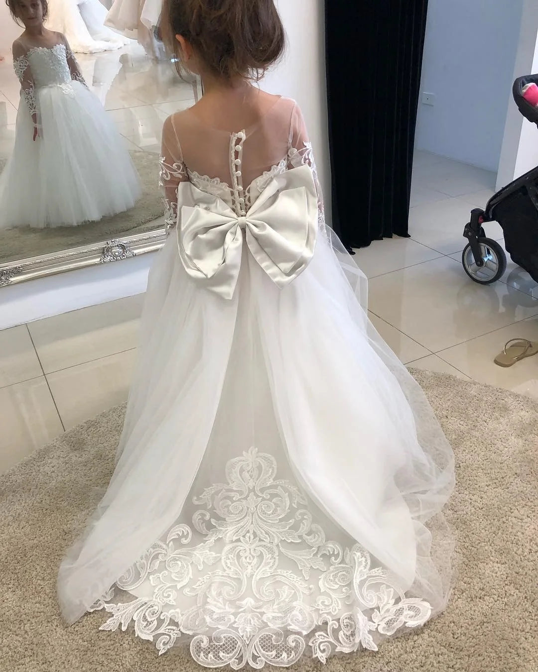 BABYONLINE Long Sleeve Flower Girl Dresses For Wedding2025