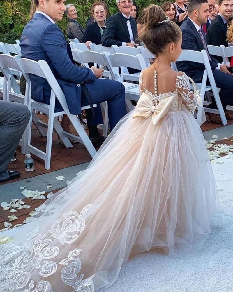 BABYONLINE Long Sleeve Flower Girl Dresses For Wedding2025