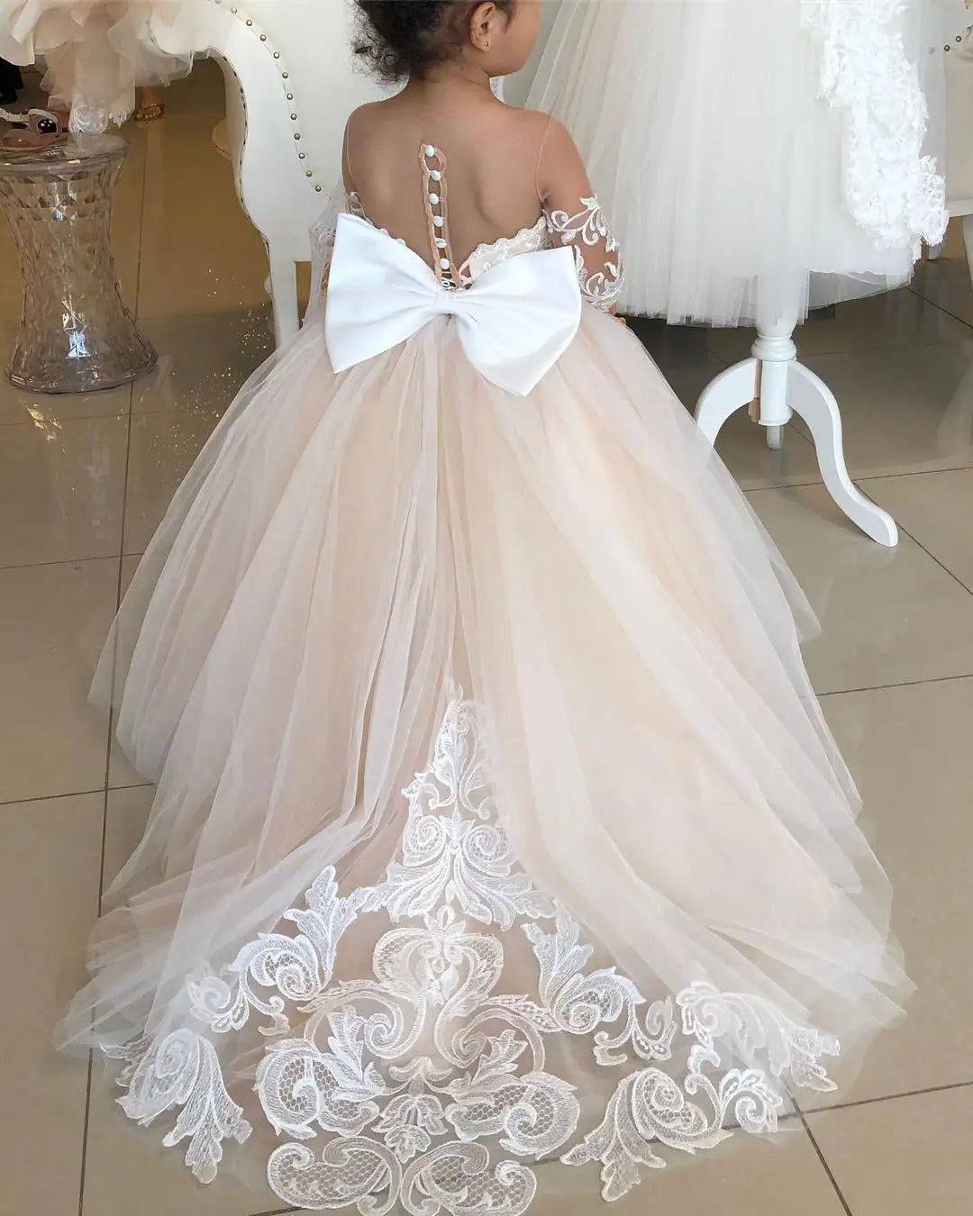 BABYONLINE Long Sleeve Flower Girl Dresses For Wedding2025