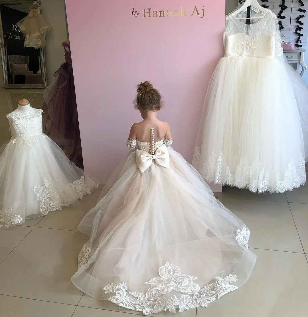 BABYONLINE Long Sleeve Flower Girl Dresses For Wedding2025